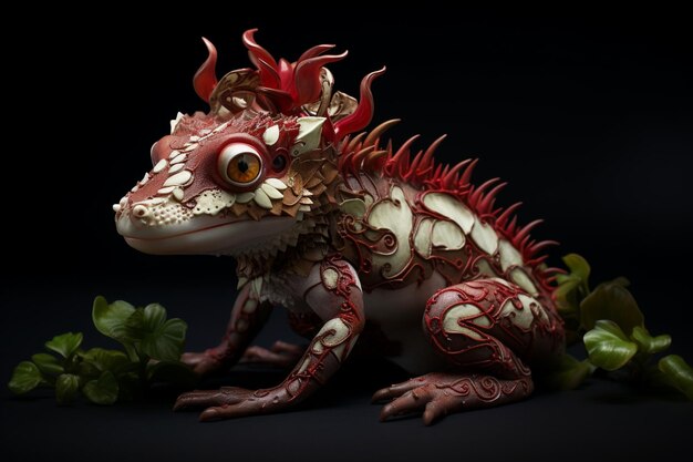 Des axolotls enchanteurs ornés de motifs intricats