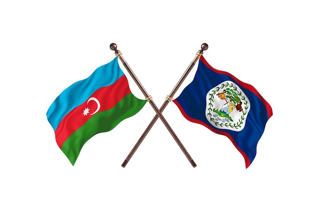 Azerbaïdjan contre Belize deux pays drapeaux fond