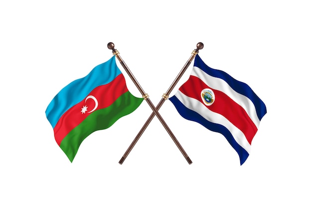 L'Azerbaïdjan contre le Costa Rica deux pays drapeaux fond