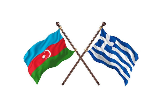 L'Azerbaïdjan contre la Grèce deux pays drapeaux fond