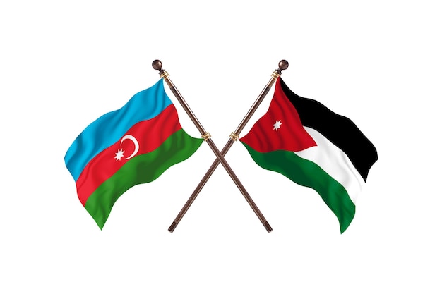 L'Azerbaïdjan contre la Jordanie deux pays drapeaux fond