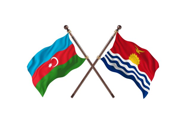 Azerbaïdjan contre Kiribati deux pays drapeaux fond