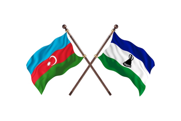 Azerbaïdjan contre Lesotho deux pays drapeaux fond