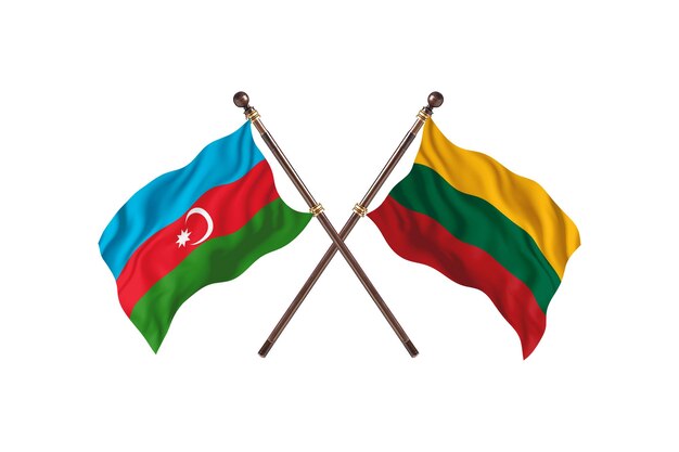 L'Azerbaïdjan contre la Lituanie deux pays drapeaux fond