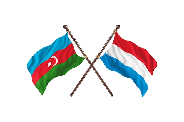 Azerbaïdjan contre Luxembourg deux pays drapeaux fond