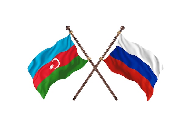 Photo l'azerbaïdjan contre la russie deux pays drapeaux fond