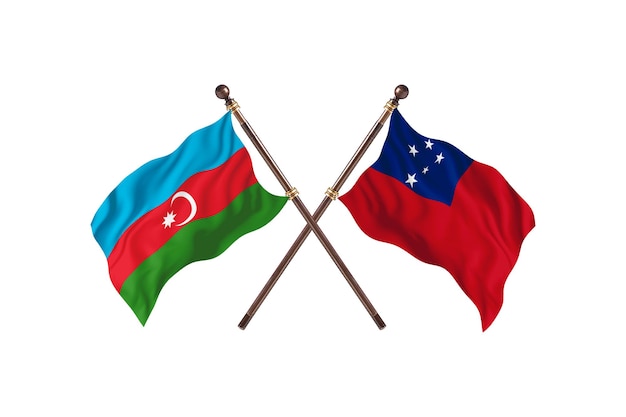 Azerbaïdjan contre Samoa deux pays drapeaux fond