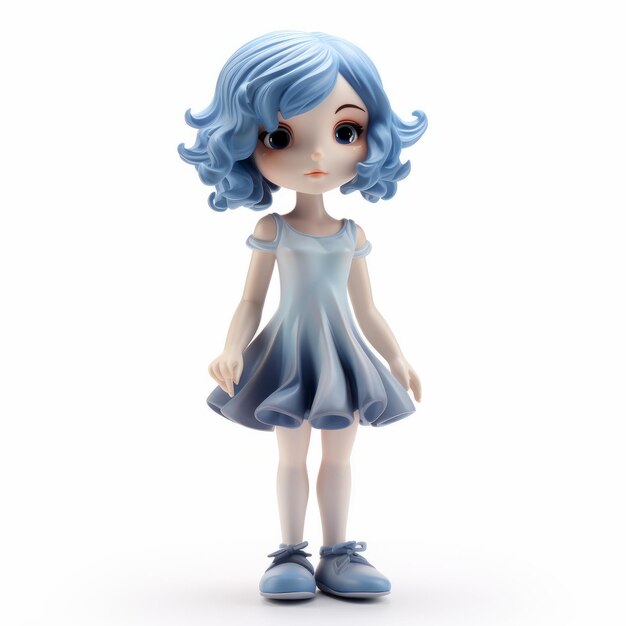 B390 Blue Doll est un dessin animé animé en 4D.