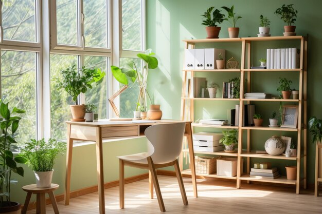 BA Bureau d'accueil lumineux et aéré avec des plantes