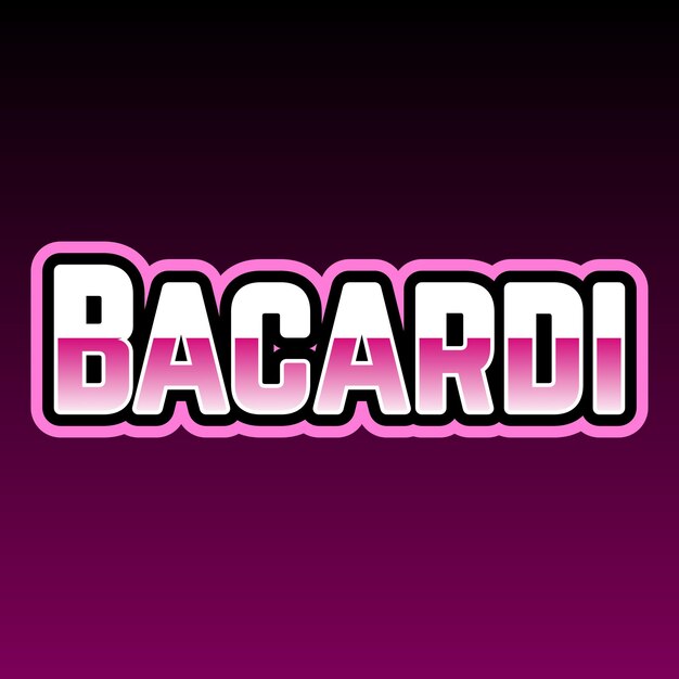 Photo bacardi typographie conception 3d texte mignon mot cool photo de fond jpg