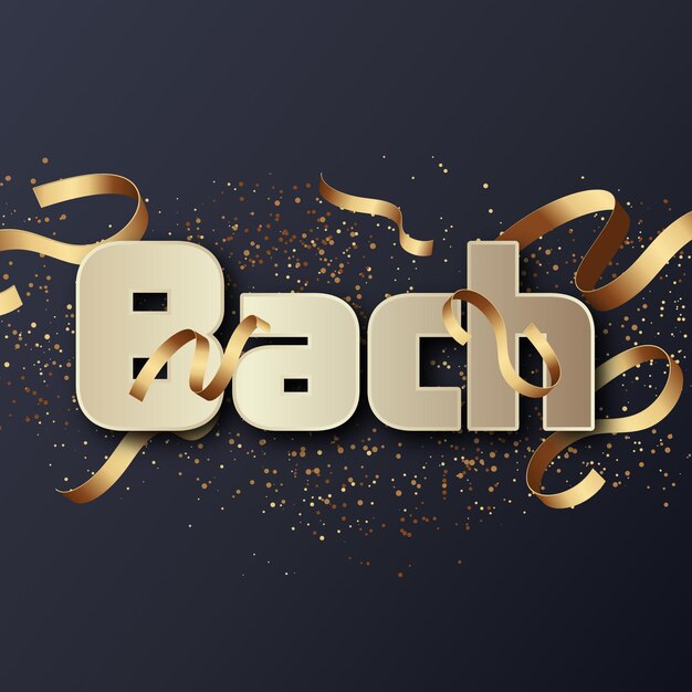 Bach Effet de texte Gold JPG carte de fond attrayante confettis photo