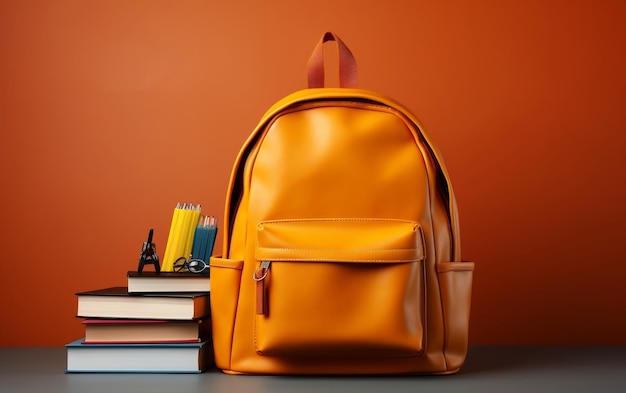 BacktoSchool Concept Sac à dos et livres AI