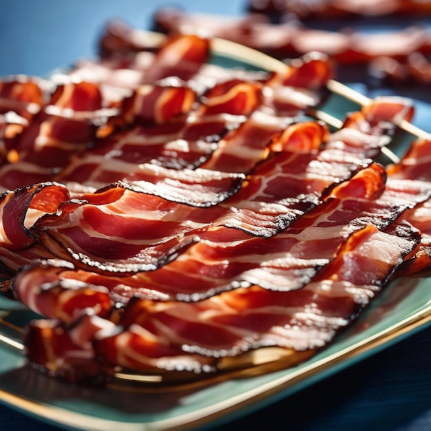 Photo bacon joliment décoré sur une assiette