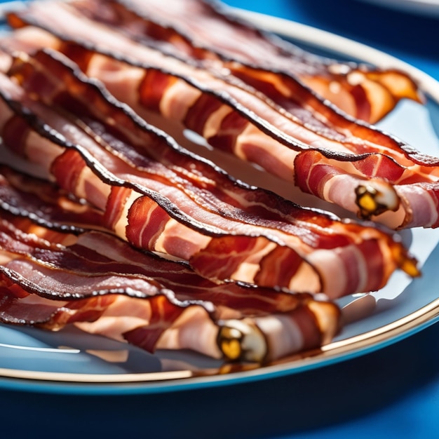 Bacon joliment décoré sur une assiette