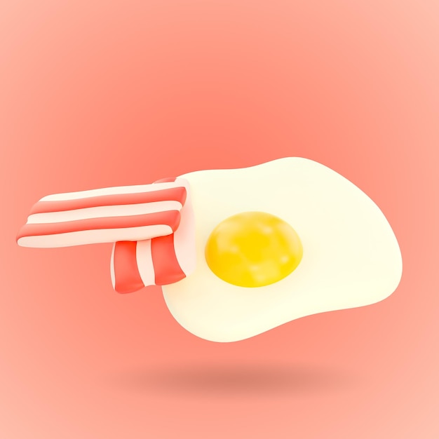 Bacon et oeufs illustration 3D