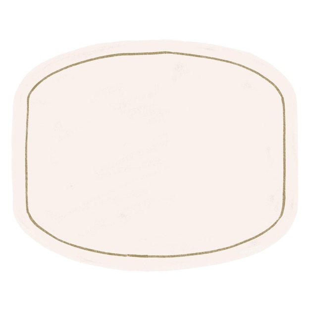 Badge beige png illustration esthétique fond transparent