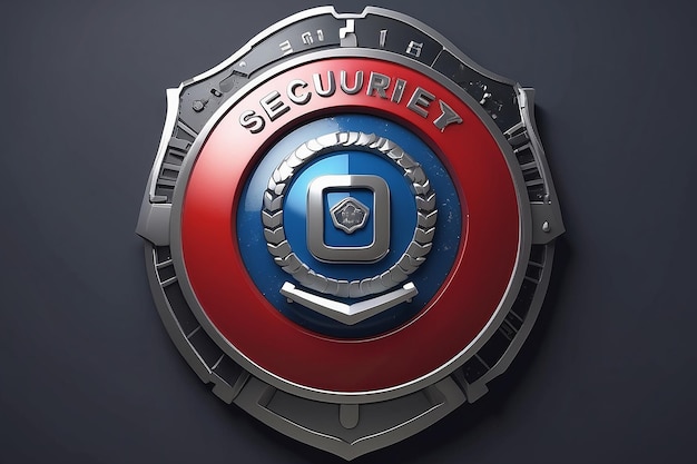 Photo le badge de sécurité internet 3d