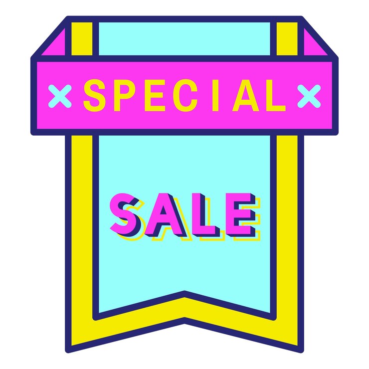 Photo badge de vente à fond transparent png