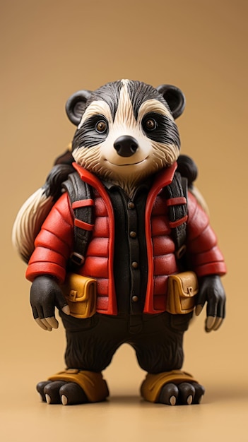 Badger Artisanat de personnage avec un fond de studio isolé