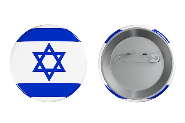 Badges avec drapeau d'Israël sur fond blanc