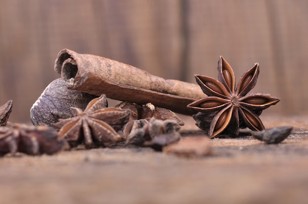 Badian et cannelle avec des graines