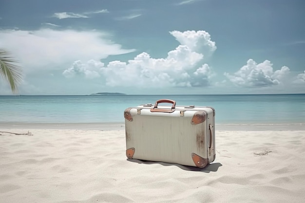 Bagages au bord de la mer pour des vacances à la plage créées avec Generative AI