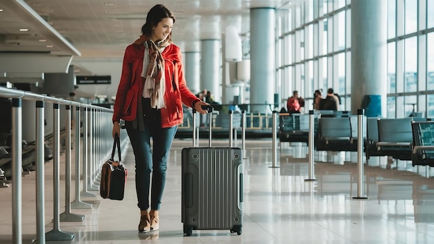 Bagages de voyage dans le terminal de l'aéroport