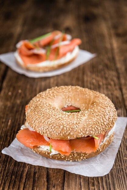 Bagel déjeuner au saumon