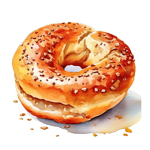 Un bagel avec des graines et des graines dessus.