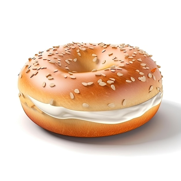 Un bagel avec des graines de sésame dessus