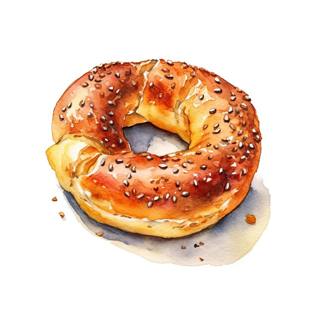 Un bagel avec des graines de sésame dessus