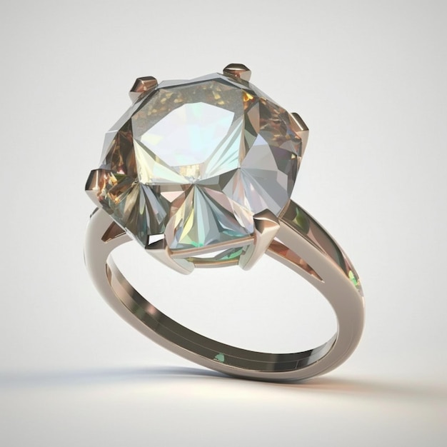 Photo une bague en diamant avec un diamant dessus