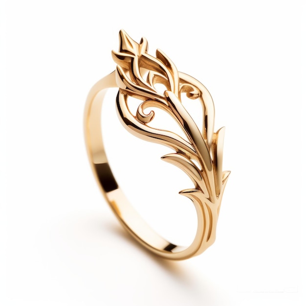 Une bague en feuille d'or inspirée de la fantaisie Une ode délicatement détaillée à la féminité