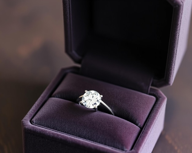 Une bague de fiançailles en diamant brillant