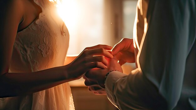 Une bague de fiançailles douce au toucher tendre