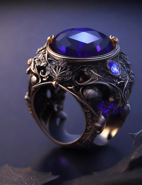 Une bague magique noire unique