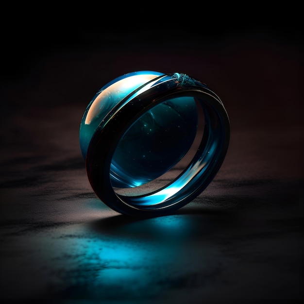 Bague de mariage sur fond sombre avec lumière et ombres