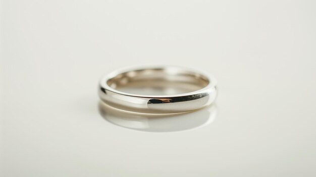 Photo une bague de mariage en or blanc.