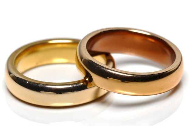 La bague de mariage en or brillant symbolise l'amour éternel.