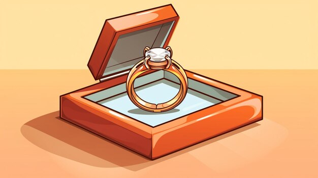 Photo une bague en or dans une boîte avec un diamant dedans