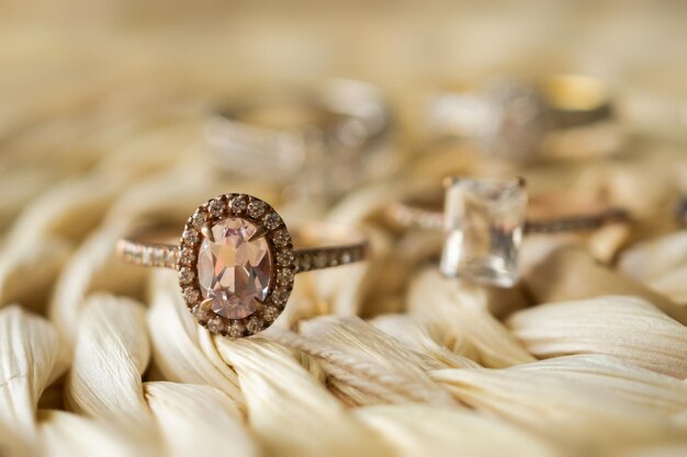 Bagues de mariage bijoux diamant close up
