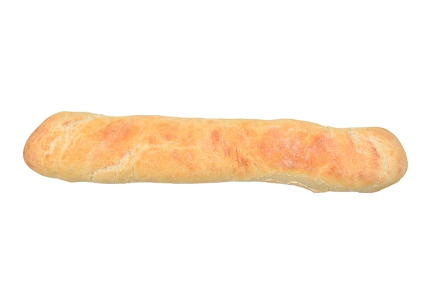 Baguette fraîche isolée en blanc.