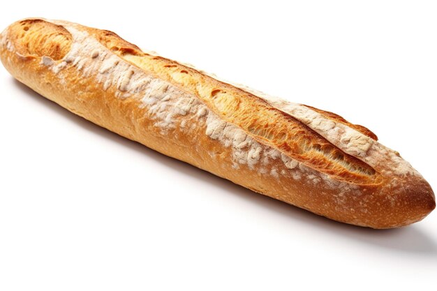 Photo baguette fraîchement cuite isolée sur fond blanc