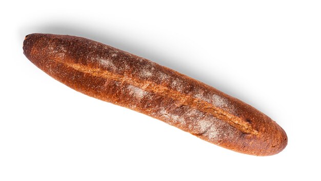 Photo baguette française isolée sur blanc.