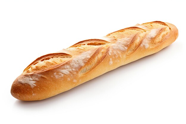 Photo baguette française isolée sur fond blanc