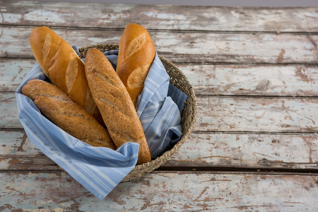 Baguettes dans le panier