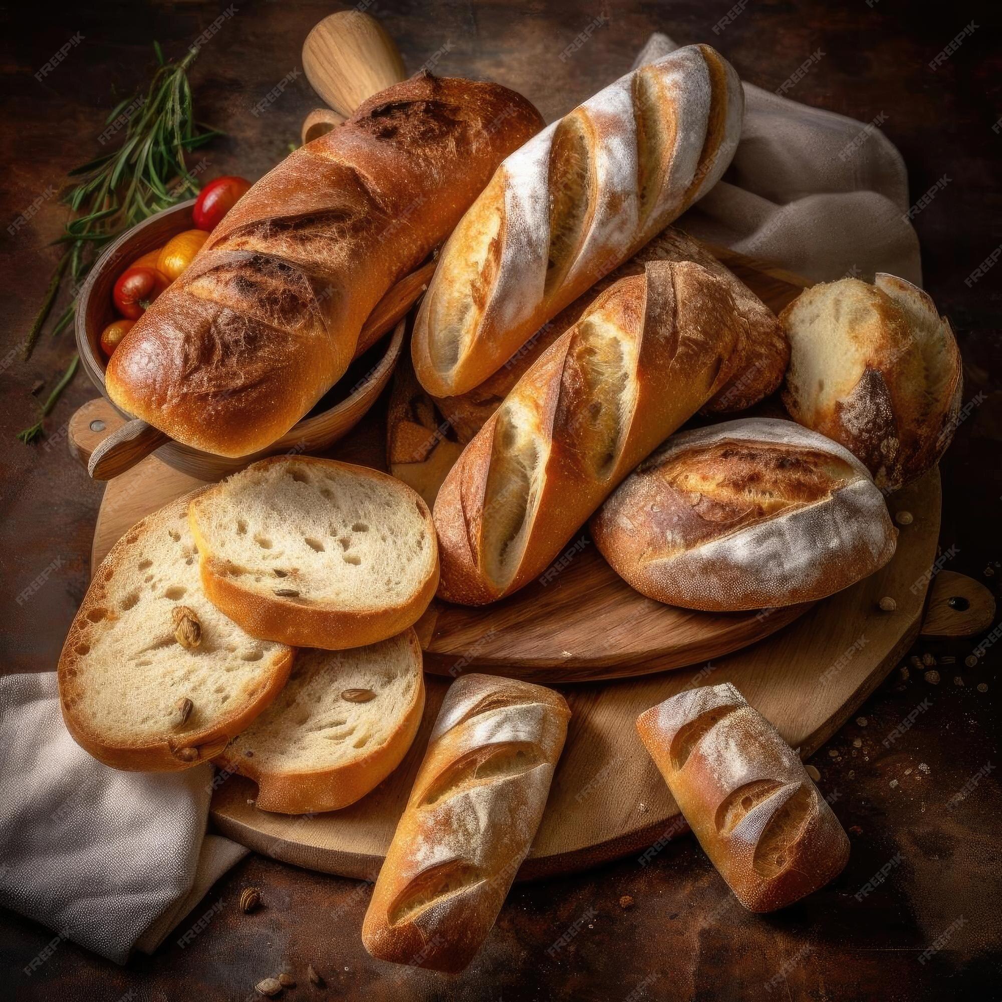 Baguette Fraîchement Cuite Sur Fond De Bois Mise Au Point Sélective