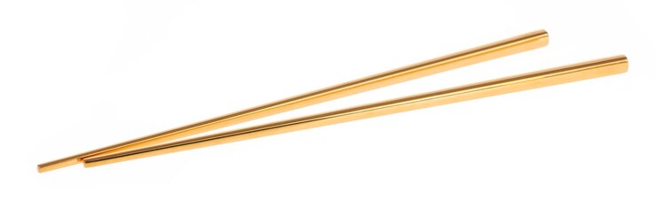 Photo baguettes d'or isolé sur fond blanc