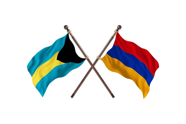 Bahamas contre l'Arménie deux pays drapeaux fond