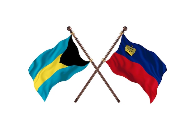 Bahamas contre Liechtenstein deux pays drapeaux fond